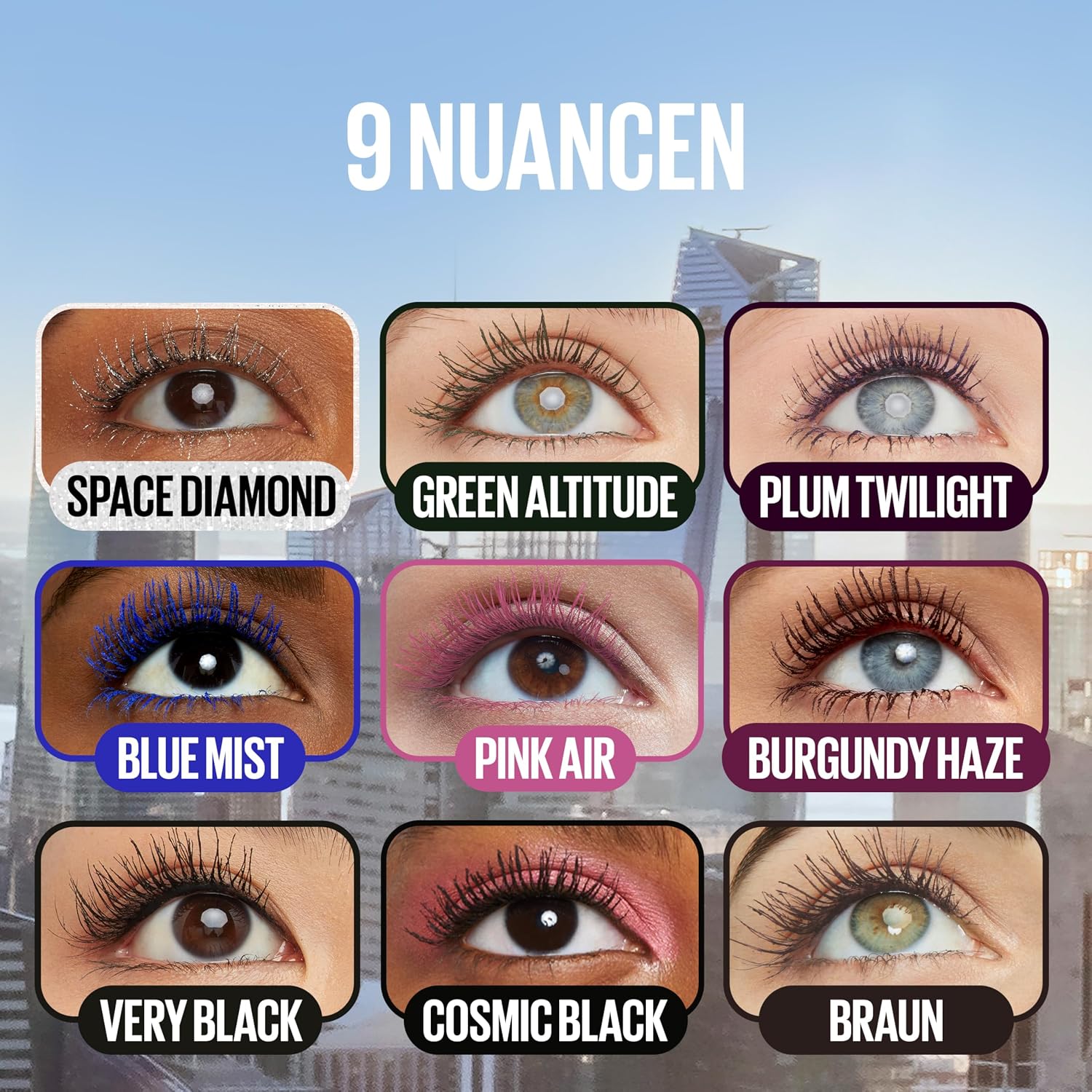 DIAONI Sky-High Lift Mascara Mother's Day Gift Waterproof Smudge-Proof Long-Lasting Curling Natural Defined Separated Lashes