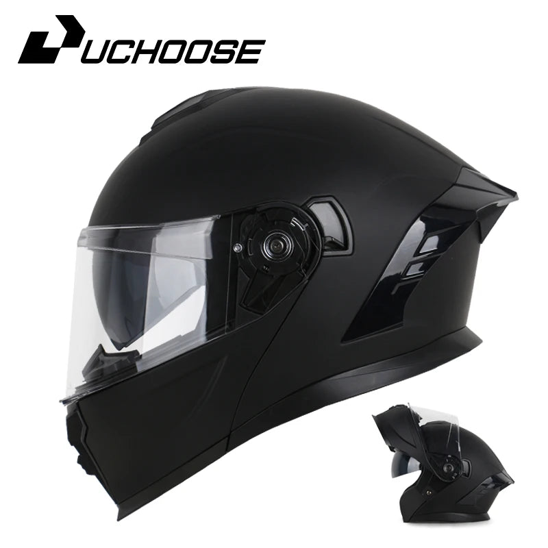 UCHOOSE Motorcycle Full Face Helmet Men Women Fashion Dual Lens Helmets Motocross Racing Modular Flip Up Casco Moto