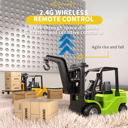 1: 64 Mini Alloy Remote Control Forklift 2-in-1 With Trailer APP Bluetooth Simulation Engineering Model Children Toy Gift
