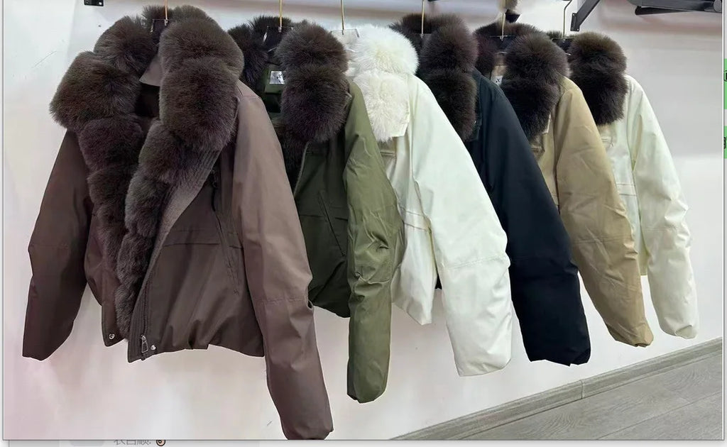 Jaqueta Puffer Feminina Estilo Coreano – Forro de Lã, Acolchoada, Verde Militar