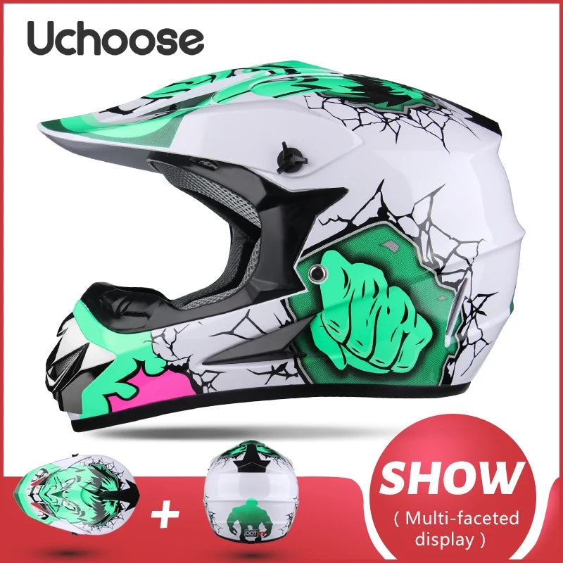 UCHOOSE Motorcycle Helmet Shark Motocross Off-Road Helm Children Moto Bike Accessories ATV Capacete De Moto Ike Downhill AM DH