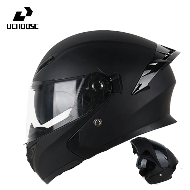 Uchoose Motorcycle helmet dual lens cross-section helmet modular flip up helmet outdoor cycling unisex, aurora lenses,best gifts