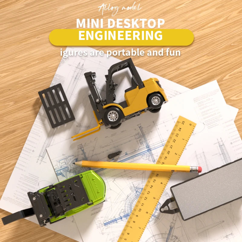 1: 64 Mini Alloy Remote Control Forklift 2-in-1 With Trailer APP Bluetooth Simulation Engineering Model Children Toy Gift