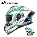 UCHOOSE Motorcycle Full Face Helmet Men Women Fashion Dual Lens Helmets Motocross Racing Modular Flip Up Casco Moto