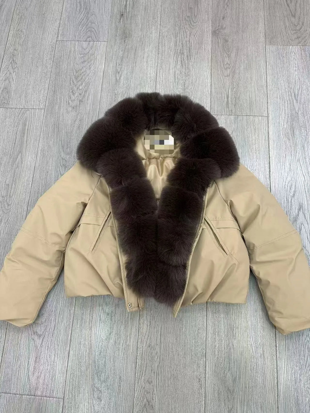 Jaqueta Puffer Feminina Estilo Coreano – Forro de Lã, Acolchoada, Verde Militar