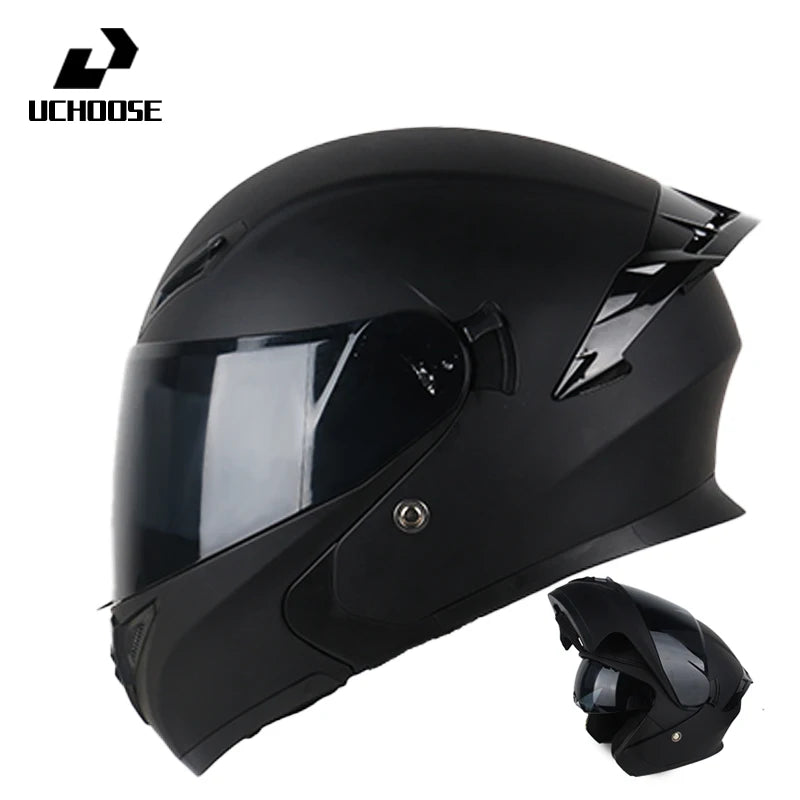Uchoose Motorcycle helmet dual lens cross-section helmet modular flip up helmet outdoor cycling unisex, aurora lenses,best gifts