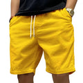 Ladiguard Men Casual Corduroy Shorts Yellow Apricot Beach Shorts Plus Size Male Drawstring Half Pants Sexy Mens Clothing