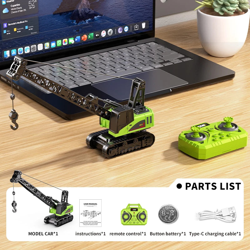 Mini-RC-Baustellenfahrzeug im Maßstab 1:64 – Bagger, Gabelstapler, Kran, Planierraupe und Muldenkipper