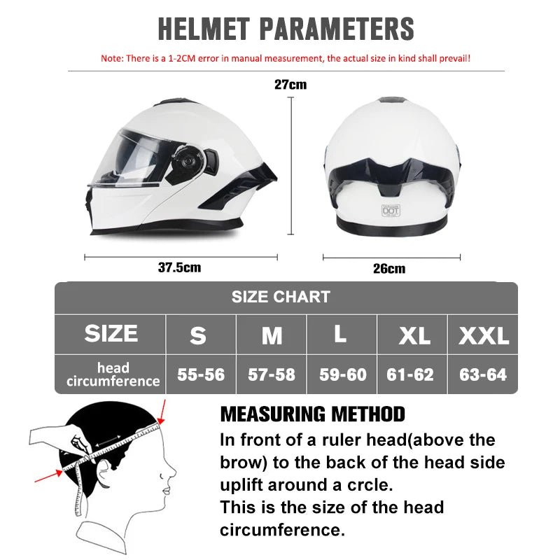 UCHOOSE Motorcycle Full Face Helmet Men Women Fashion Dual Lens Helmets Motocross Racing Modular Flip Up Casco Moto