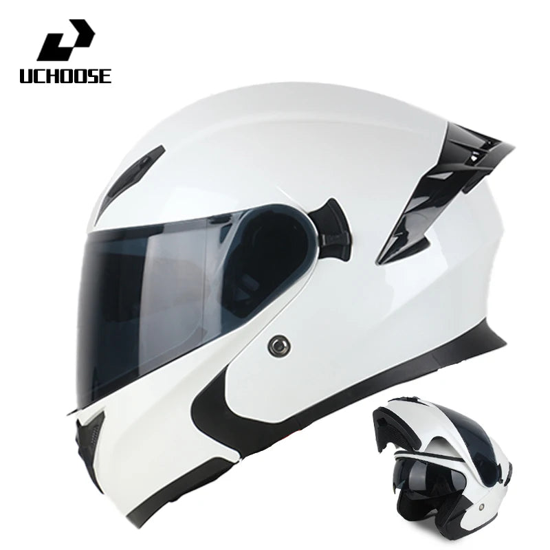 Uchoose Motorcycle helmet dual lens cross-section helmet modular flip up helmet outdoor cycling unisex, aurora lenses,best gifts