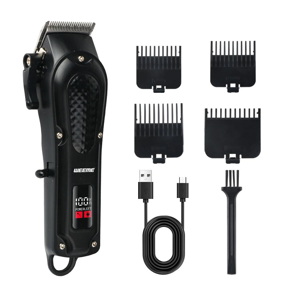 Máquina de Corte de Cabelo Vintage Sem Fio – Recarregável, com Aparador Nasal, Kit Presente