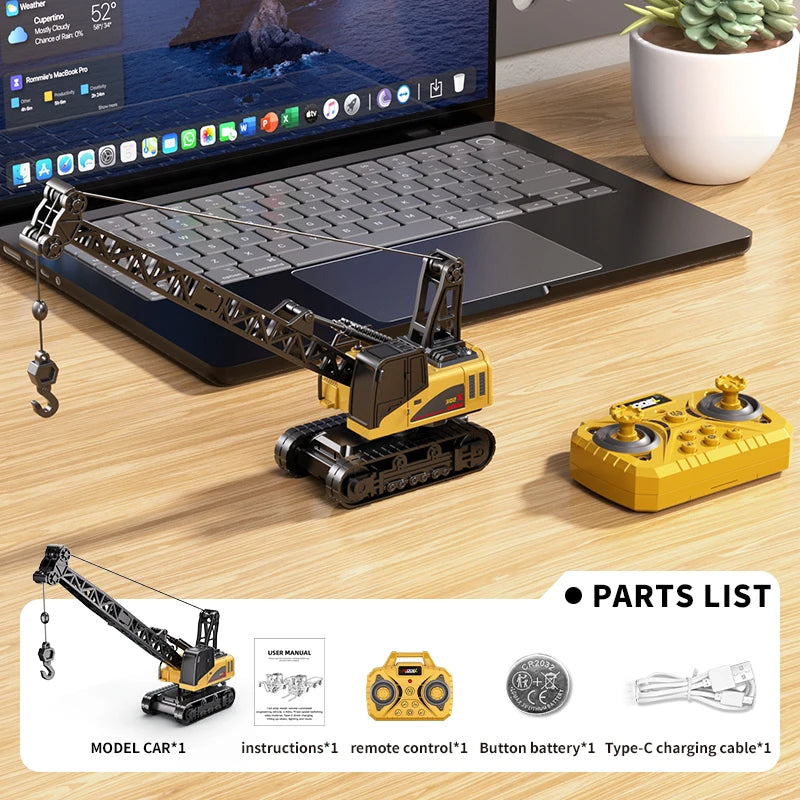 Mini-RC-Baustellenfahrzeug im Maßstab 1:64 – Bagger, Gabelstapler, Kran, Planierraupe und Muldenkipper