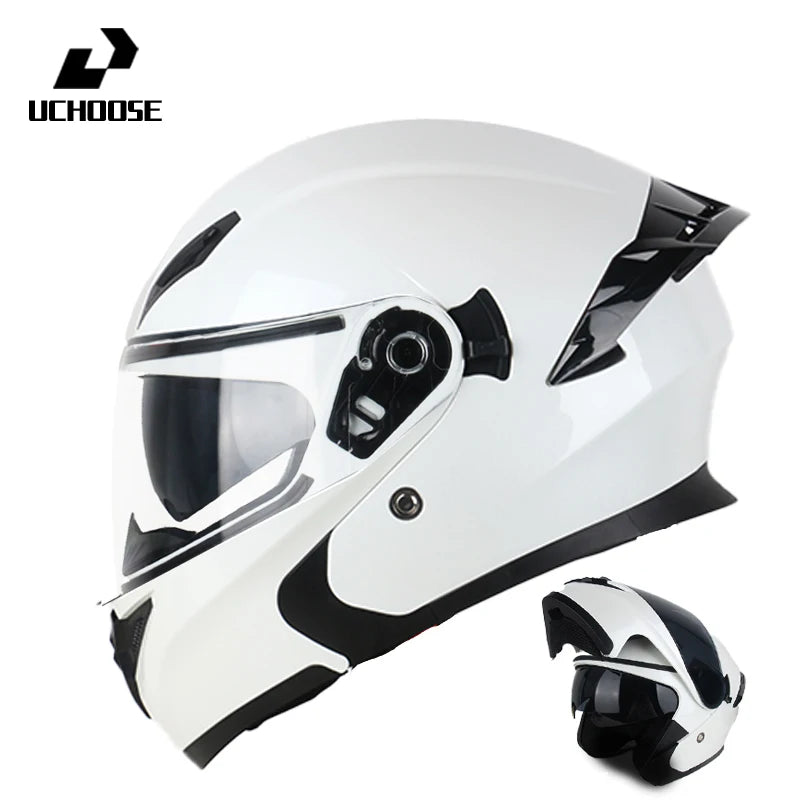 Uchoose Motorcycle helmet dual lens cross-section helmet modular flip up helmet outdoor cycling unisex, aurora lenses,best gifts